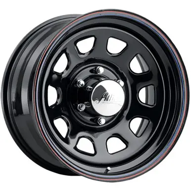 Fan Favorite Allied 52 Daytona 15x8 5x4.75" -19mm Black w/Cap Wheel Rim 15" Inch 5258034