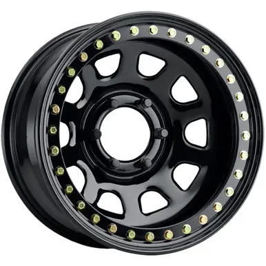 Allied RT51 Daytona Beadlock 15x10 6x5.5" -44mm Gloss Black Wheel Rim 15" Inch RT5150060 Modern