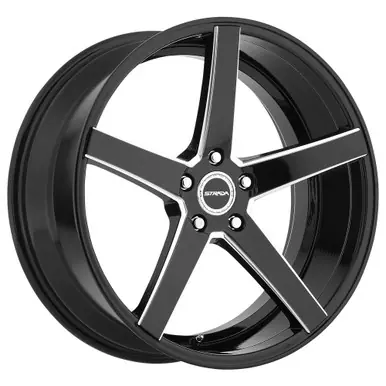 Authentic Strada S35 Perfetto 20x8.5 5x4.5" +35mm Black/Milled Wheel Rim 20" Inch S35051435GBML