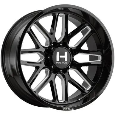 Big Sale Hostile H120 Vulcan 22x12 6x5.5" -44mm Black/Milled Wheel Rim 22" Inch H120-2212655047B