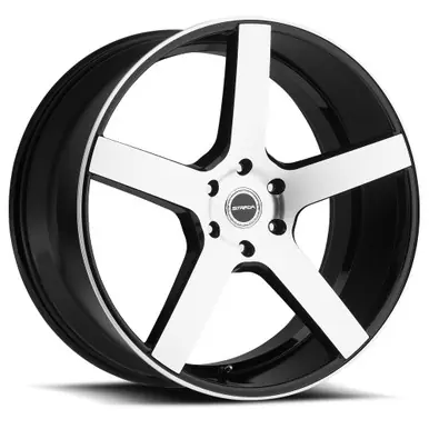 Get Yours Strada S35 Perfetto 24x10 6x5.5" +24mm Black/Machined Wheel Rim 24" Inch S35463924GBM