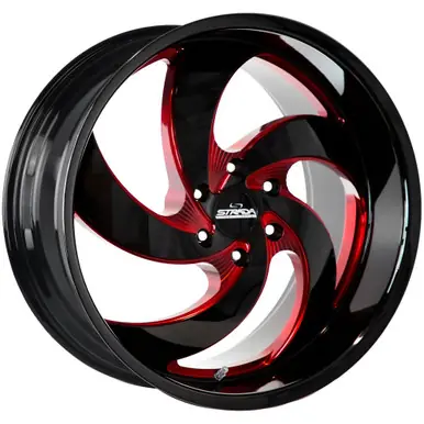 Strada C05 Retro 5 20x8.5 5x120 +35mm Black/Red Wheel Rim 20" Inch C05052035GBMLR Wholesale
