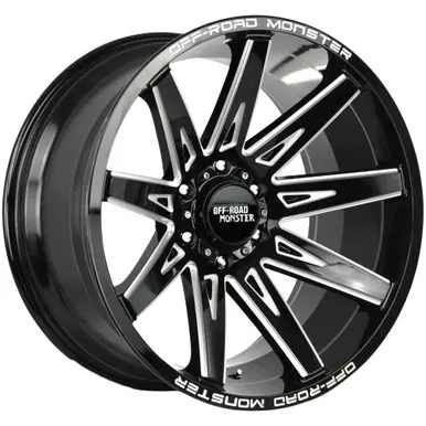 Genuine Off-Road Monster M25 20x10 6x5.5" -19mm Black/Milled Wheel Rim 20" Inch M250639N19GBML