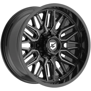 Gear Off-Road 775BM 20x10 8x6.5" -19mm Black/Milled Wheel Rim 20" Inch 775BM-2108119 Authentic