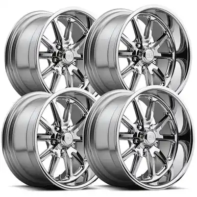 (Set of 4) Staggered US Mags U110 Rambler 17" 5x114.3/5x4.5" Chrome Wheels Rims U11017706540-U11017806545 Budget
