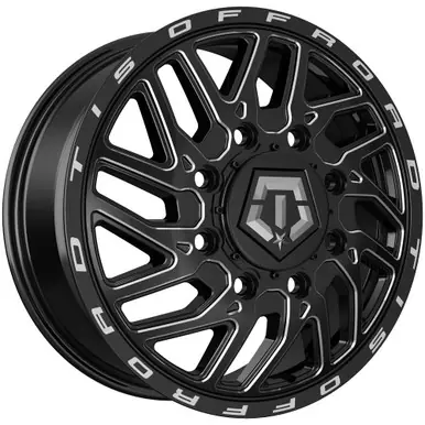 Hassle-Free Returns TIS 544BM Dually Front 20x8.25 8x6.5" +127mm Black/Milled Wheel Rim 20" Inch 544BM-28299FS