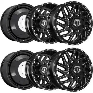Set of 6-20" Inch TIS 544BM Dually 8x6.5" Black/Milled Wheels Rims 544BM-28299S-6 Trending