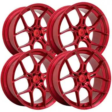 Viral (Set of 4) Staggered-Asanti ABL-37 Monarch 20" 5x115 15mm Candy Red Wheels Rims ABL37-20901515RD-ABL37-20051520RD