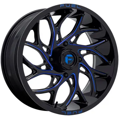 Fuel UTV D778 Runner 20x7 4x137 +13mm Black/Blue Wheel Rim 20" Inch D7782070A644 Premium