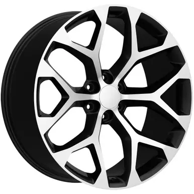 New Arrival Replica PR177 Snowflake 20x9 6x5.5" +24mm Black/Machined Wheel Rim 20" Inch 177BM-295824