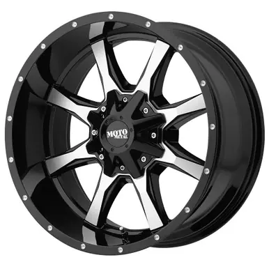 Moto Metal MO970 20x10 5x5"/5x5.5" -24mm Black/Machined Wheel Rim 20" Inch MO97021035324N Direct From Manufacturer