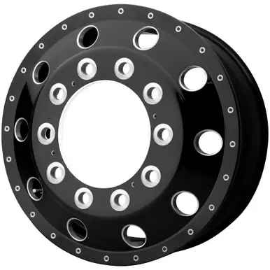 ATX AO400 Baja Dually Front 22.5x9 10x285.75 Black/Milled Wheel Rim 22" Inch AO40022910301 Warranty Included