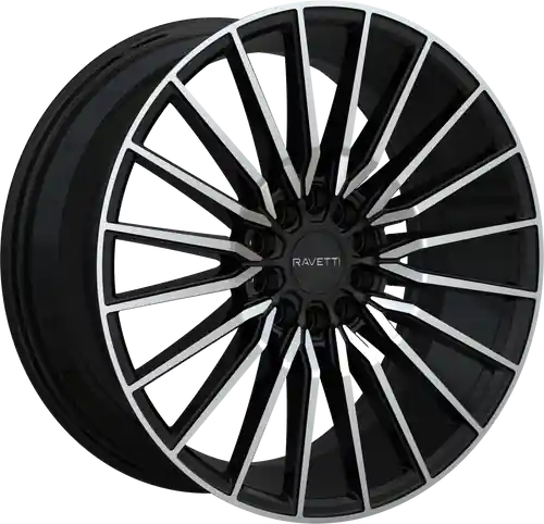 Wholesale RAVETTI M18 5X108/5X114.3 18x8 +38 BLACK MACHINED FACE