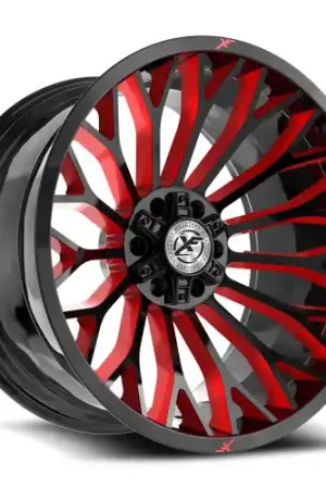 Worldwide Shipping XF Off-Road XF-237 5x127/5x139.7 20x10 -24 Gloss Black & Red Milled