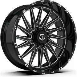 TIS 547BM 8x165.1 18x9 +18 Gloss Black w/Milled Accents Crafted