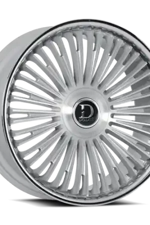 DOLCE LUXURY RAZZO 6x135/6x139.7 22x9.5 +35 Glossy Silver Brush Face Stainless Lip Modern