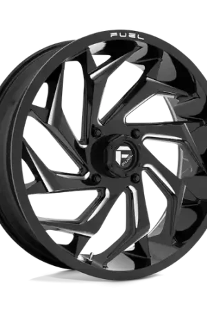 Fuel UTV D753 REACTION 4X156 18X7 +13 GLOSS BLACK MILLED Fresh Stock