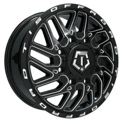 Price Drop TIS 544BM Dually 8X210 22x8.25 +127 Gloss Black w/Milled Accents