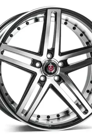 Axe EX20 5x108 22X10.5+25 BLACK AND POLISHED FACE Free Delivery