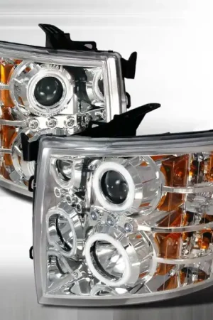 Chevrolet Silverado Spec-D CCFL Halo Projector Headlights - Chrome - 4LHP-SIV07-KS Special Discount