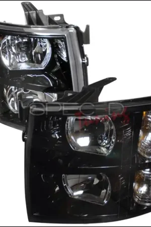 No Minimum Order Chevrolet Silverado Spec-D Crystal Housing Headlights - Black - 2LH-SIV07JM-DP