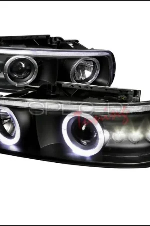 Money Back Guarantee Chevrolet Silverado Spec-D Projector Headlights - Black Housing - LHP-SIV99JM-RS