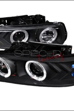 Premium Chevrolet Suburban Spec-D Dual Halo LED Projector Headlights - Black - LHP-SIV99JM-WJ
