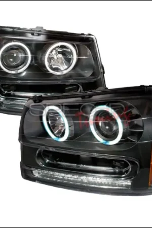 Chevrolet Trail Blazer Spec-D CCFL Halo Projector Headlights - Black - 4LHP-TBLZ02JM-KS Today Only