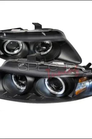 Holiday Sale Dodge Avenger Spec-D Halo LED Projector Headlights - Black - 2LHP-AVG97JM-TM
