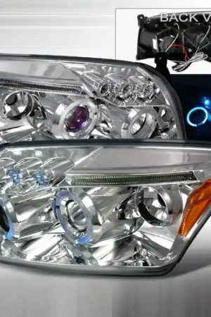Instant Buy Dodge Caliber Spec-D Halo LED Projector Headlights - Chrome - 2LHP-CAL06-TM