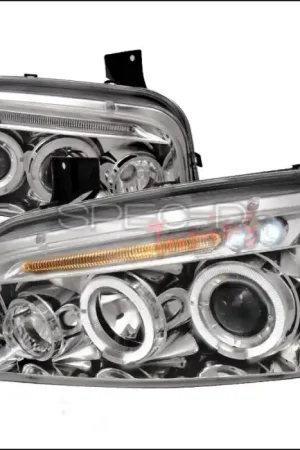 Money Back Guarantee Dodge Charger Spec-D Halo LED Projector Headlights - Chrome - LHP-CHG05-TM