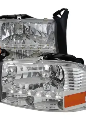 Original Dodge Durango Spec-D Chrome Headlight with LED - 2LH-DAK97-RS