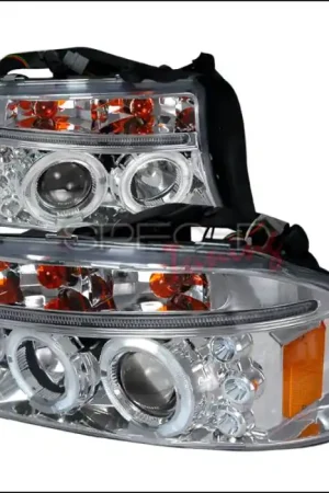 Dodge Dakota Spec-D Halo LED Projector Headlights - Chrome - 2LHP-DAK97-TM Buy Online