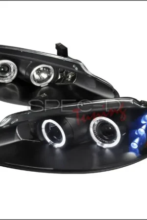 High Quality Dodge Intrepid Spec-D Halo LED Projector Headlights - Black - 2LHP-ITRE98JM-TM