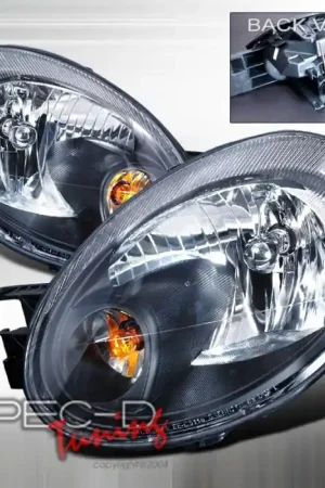 Limited Edition Dodge Neon Spec-D Crystal Housing Headlights - Black - 2LH-NEO03JM-KS