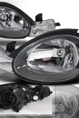 Dodge Neon Spec-D Crystal Housing Headlights - Black - LH-NEO00JM-KS Limited Edition