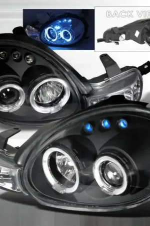 Dodge Neon Spec-D Halo LED Projector Headlights - Black - LHP-NEO00JM-TM New Arrival