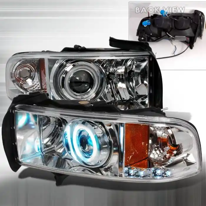 High Quality Dodge Ram Spec-D CCFL Halo Projector Headlights - Chrome - 4LHP-RAM94-KS