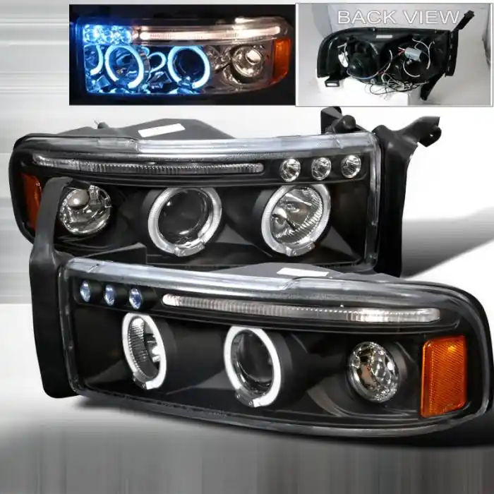 Dodge Ram Spec-D Halo LED Projector Headlights - Black - 2LHP-RAM94JM-TM Today Only