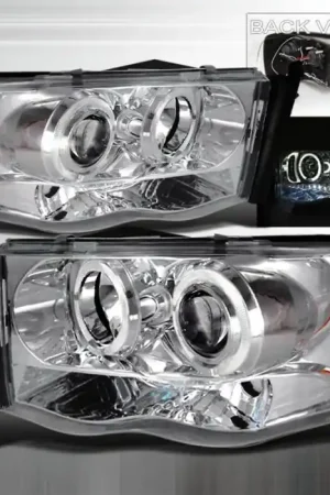 Dodge Ram Spec-D Halo LED Projector Headlights - Chrome - 2LHP-RAM02-TM Must Have
