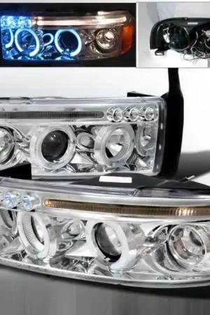 Dodge Ram Spec-D Halo LED Projector Headlights - Chrome - 2LHP-RAM94-TM Wholesale
