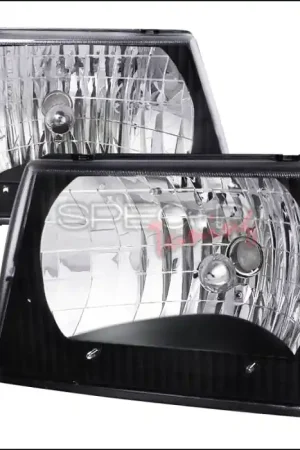 Ford E-Series Spec-D Euro Headlights - Black Housing - LH-ECON92JM-ABM Warranty Included