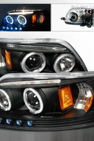 Ford Expedition Spec-D Halo LED Projector Headlights - Black - 2LHP-F15097JM-TM Low Price