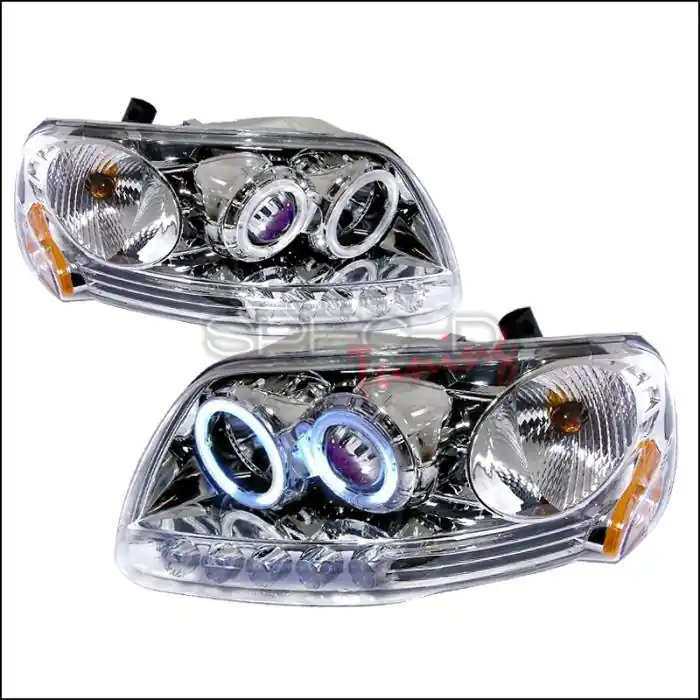 Ford F150 Spec-D CCFL Halo Projector Headlights - Chrome - 4LHP-F150971PCB-KS Today Only