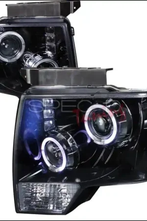 Ford F150 Spec-D Halo Projector Headlight Gloss - Black Housing - Smoke Lens - 2LHP-F15009G-TM Bargain