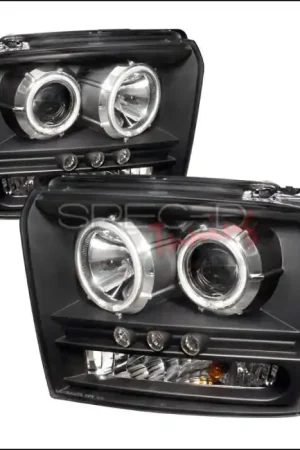 Ford F250 Spec-D CCFL Halo Projector Headlights - Black - 4LHP-F25005JM-KS Flash Sale