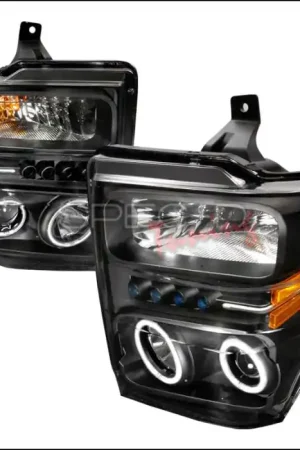 Viral Ford F250 Spec-D CCFL Halo Projector Headlights - Black - 4LHP-F25008JM-KS