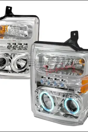 No Minimum Order Ford F250 Spec-D CCFL Halo Projector Headlights - Chrome - 4LHP-F25008-KS