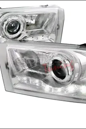 Ford F250 Spec-D LED Projector Headlights - Chrome Housing - LHP-F25099-RS Direct From Manufacturer