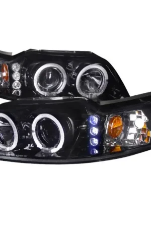Fan Favorite Ford Mustang Spec-D Black Housing Projector Headlights - Smoked Lens Gloss - 2LHP-MST99G-TM